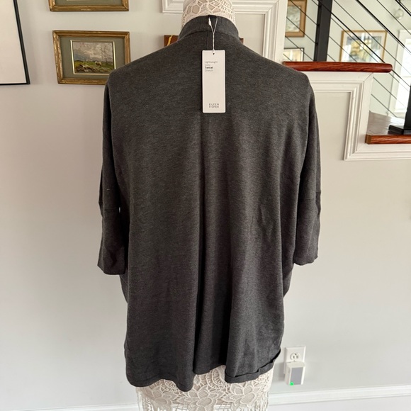 EILEEN FISHER Gray Angle Front Cardigan XXS/XS NWT $238 - Picture 3 of 5